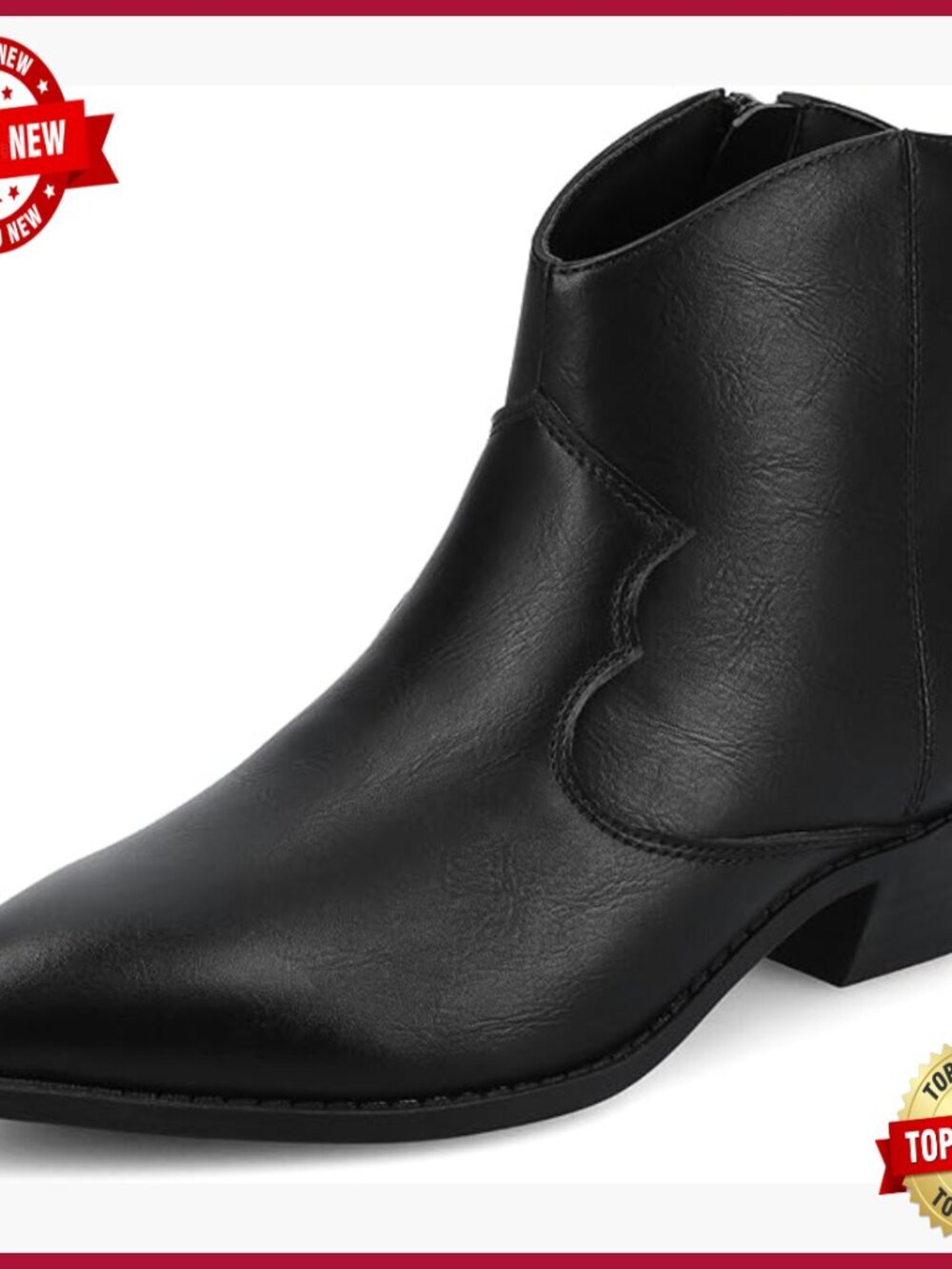 Women's Western Low Cut Ankle Booties Pull On Cowboy Boots Pointed Toe Cuban